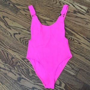 TOPSHOP Ring Strap One-piece Swimsuit In Pink | Barbie swimsuit